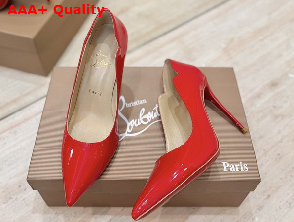 Christian Louboutin Hot Chick 100mm Pumps in Red Patent Calf Leather Replica