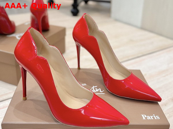 Christian Louboutin Hot Chick 100mm Pumps in Red Patent Calf Leather Replica