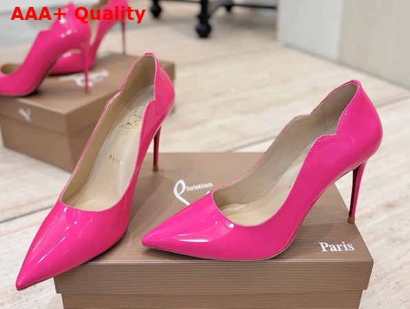 Christian Louboutin Hot Chick 100mm Pumps in Rose Patent Calf Leather Replica