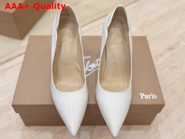 Christian Louboutin Hot Chick 100mm Pumps in White Patent Calf Leather Replica