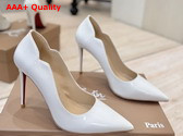Christian Louboutin Hot Chick 100mm Pumps in White Patent Calf Leather Replica