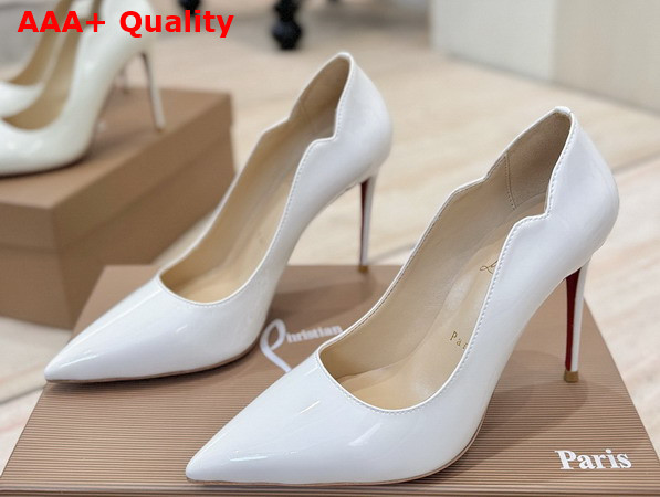 Christian Louboutin Hot Chick 100mm Pumps in White Patent Calf Leather Replica
