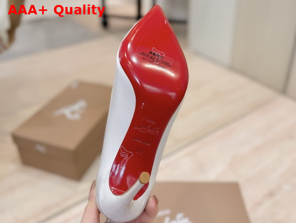 Christian Louboutin Hot Chick 100mm Pumps in White Patent Calf Leather Replica