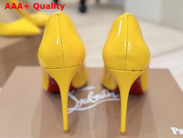 Christian Louboutin Hot Chick 100mm Pumps in Yellow Patent Calf Leather Replica
