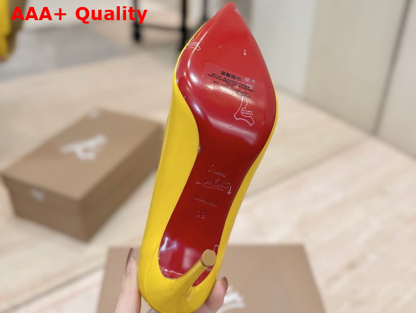 Christian Louboutin Hot Chick 100mm Pumps in Yellow Patent Calf Leather Replica