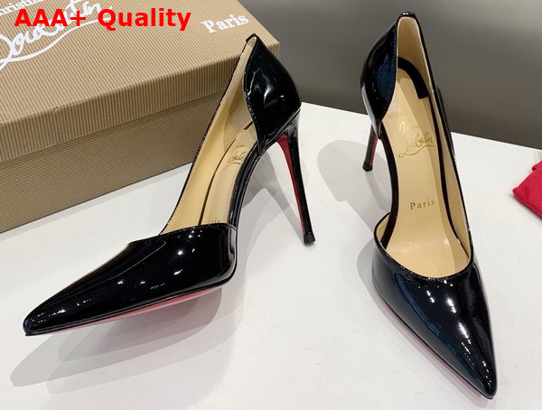 Christian Louboutin Iriza 100mm Pumps in Black Patent Calf Leather Replica