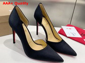 Christian Louboutin Iriza 100mm Pumps in Black Satin Replica
