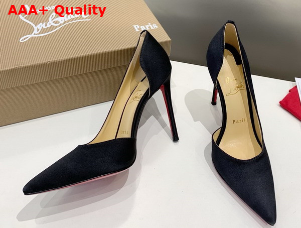 Christian Louboutin Iriza 100mm Pumps in Black Satin Replica