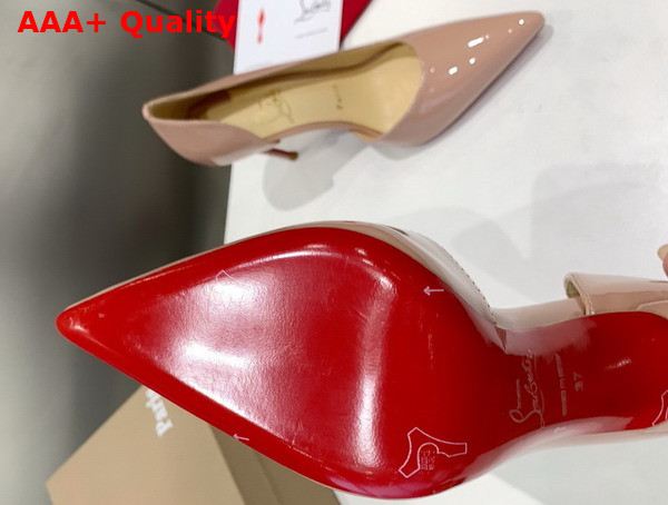 Christian Louboutin Iriza 100mm Pumps in Blush Patent Calf Leather Replica