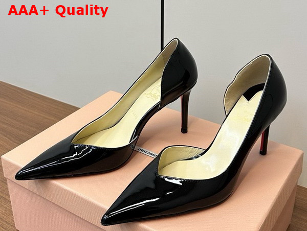 Christian Louboutin Iriza Pump 85mm Pump Black Patent Calf Leather Replica
