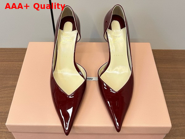 Christian Louboutin Iriza Pump 85mm Pump Bordeaux Patent Calf Leather Replica