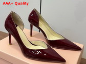 Christian Louboutin Iriza Pump 85mm Pump Bordeaux Patent Calf Leather Replica