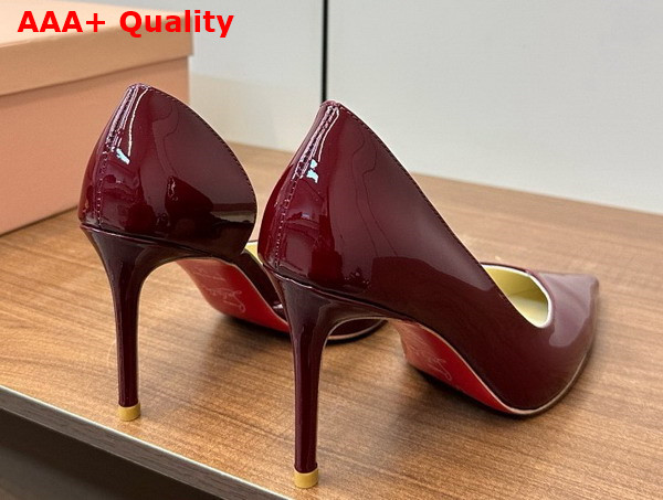 Christian Louboutin Iriza Pump 85mm Pump Bordeaux Patent Calf Leather Replica