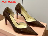Christian Louboutin Iriza Pump 85mm Pump Coffee Patent Calf Leather Replica