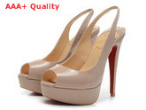 Christian Louboutin Lady Peep Sling Nude 140 mm for Sale