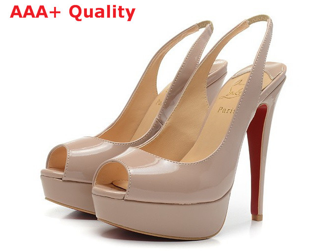 Christian Louboutin Lady Peep Sling Nude 140 mm for Sale