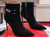 Christian Louboutin Lock So Kate Booty Black Suede Calfskin Replica