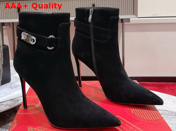 Christian Louboutin Lock So Kate Booty Black Suede Calfskin Replica