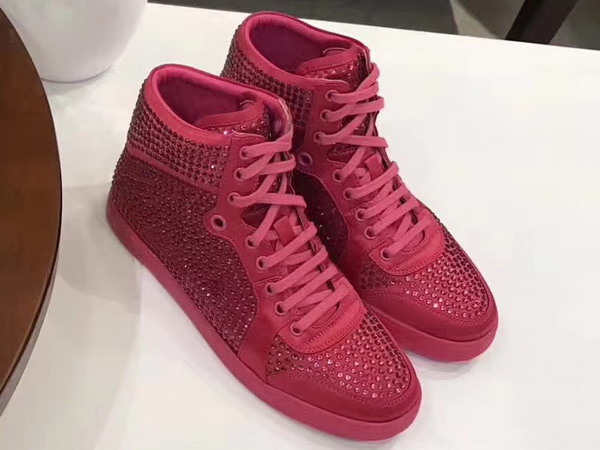 Christian Louboutin Loubikick Sneaker Boot with Strass Fuchsia For Sale