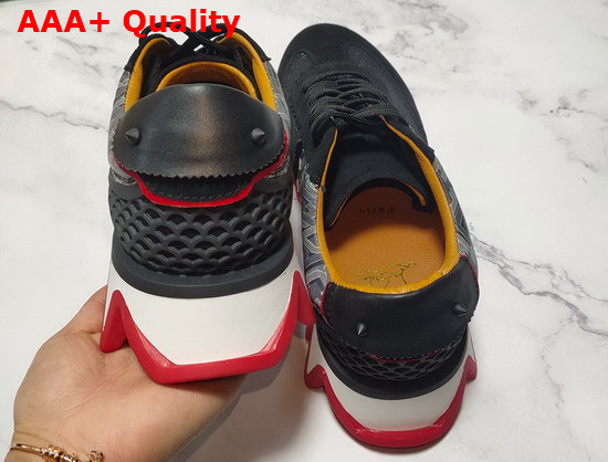 Christian Louboutin Loubishark Flat Black Suede Calf Leather Replica