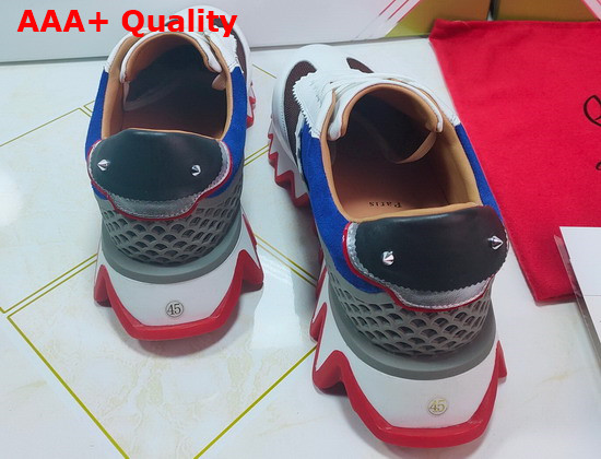 Christian Louboutin Loubishark Flat White and Blue Replica