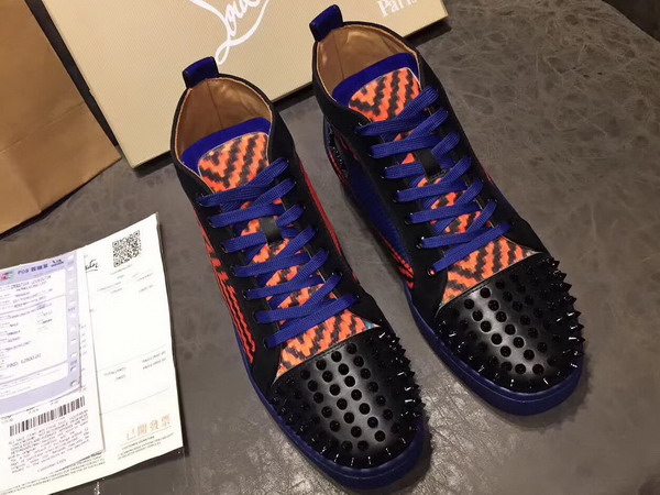 Christian Louboutin Louis Calf Spikes Contrast Color For Sale