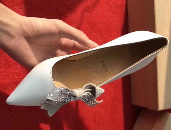 Christian Louboutin Madame Menule 100 in Off White Calfskin Strass For Sale