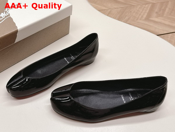 Christian Louboutin Marlougiela Ballerinas in Black Patent Calf Leather Replica