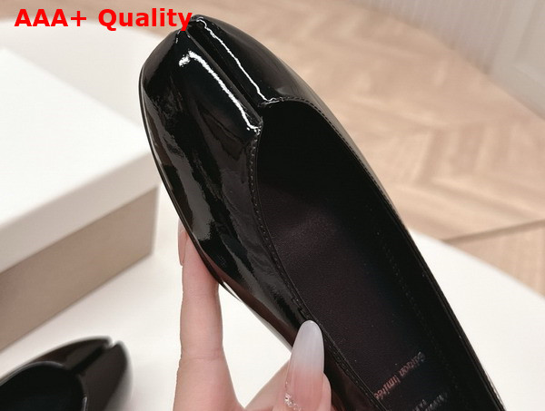 Christian Louboutin Marlougiela Ballerinas in Black Patent Calf Leather Replica