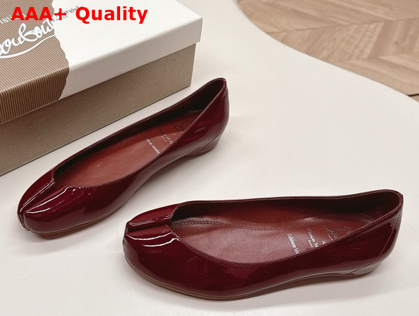 Christian Louboutin Marlougiela Ballerinas in Brownie Patent Calf Leather Replica
