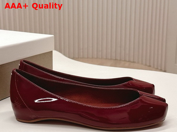 Christian Louboutin Marlougiela Ballerinas in Brownie Patent Calf Leather Replica