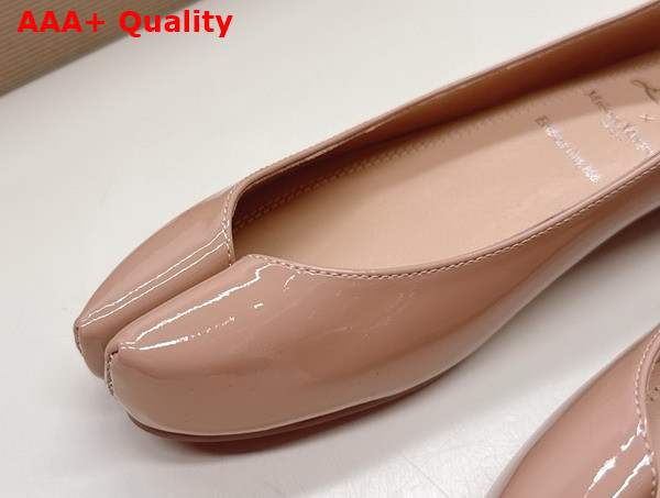 Christian Louboutin Marlougiela Ballerinas in Nude Patent Calf Leather Replica