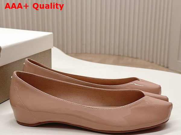 Christian Louboutin Marlougiela Ballerinas in Nude Patent Calf Leather Replica