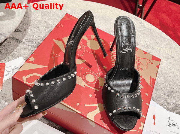 Christian Louboutin Me Dolly Spike Sandal in Black Nappa Leather Replica