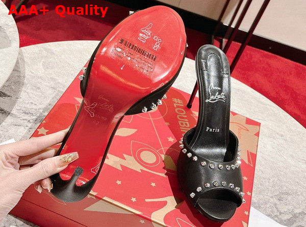 Christian Louboutin Me Dolly Spike Sandal in Black Nappa Leather Replica