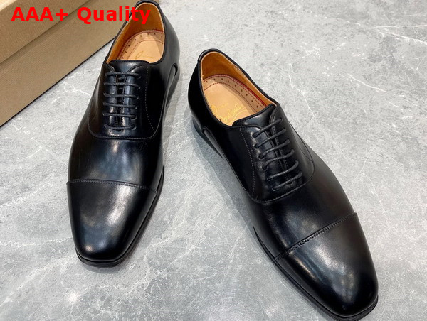 Christian Louboutin Men Derbies in Black Calf Leahter Replica