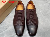 Christian Louboutin Men Derbies in Dark Brown Woven Leather Replica