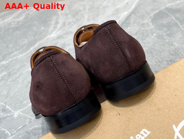 Christian Louboutin Men Derbies in Dark Brown Woven Leather Replica
