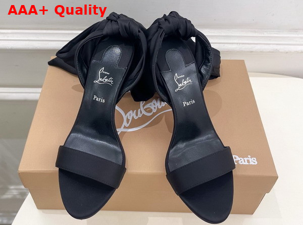 Christian Louboutin Miss Z Sandal Du Desert Black Lin Black 1260383B439 Replica