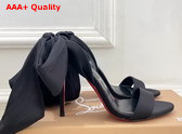 Christian Louboutin Miss Z Sandal Du Desert Black Lin Black 1260383B439 Replica
