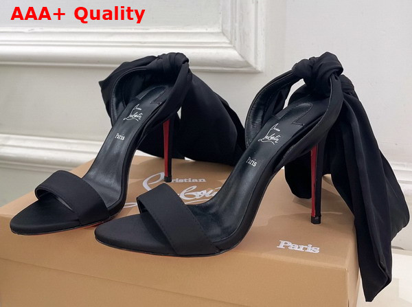 Christian Louboutin Miss Z Sandal Du Desert Black Lin Black 1260383B439 Replica