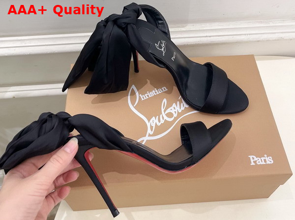 Christian Louboutin Miss Z Sandal Du Desert Black Lin Black 1260383B439 Replica
