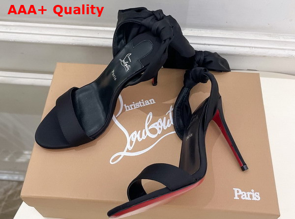 Christian Louboutin Miss Z Sandal Du Desert Black Lin Black 1260383B439 Replica