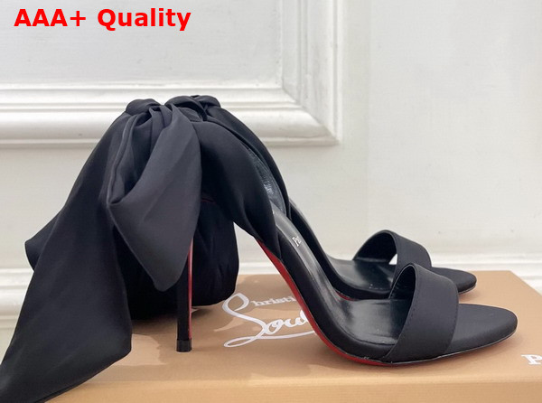 Christian Louboutin Miss Z Sandal Du Desert Black Lin Black 1260383B439 Replica