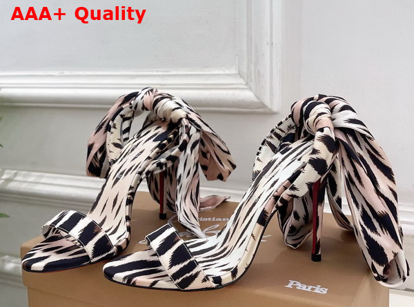 Christian Louboutin Miss Z Sandal Du Desert Leopard Crepe Satin Replica