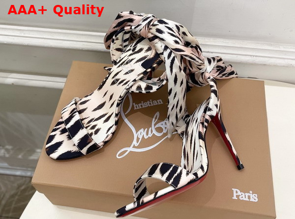 Christian Louboutin Miss Z Sandal Du Desert Leopard Crepe Satin Replica