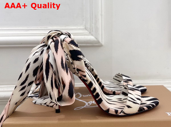 Christian Louboutin Miss Z Sandal Du Desert Leopard Crepe Satin Replica