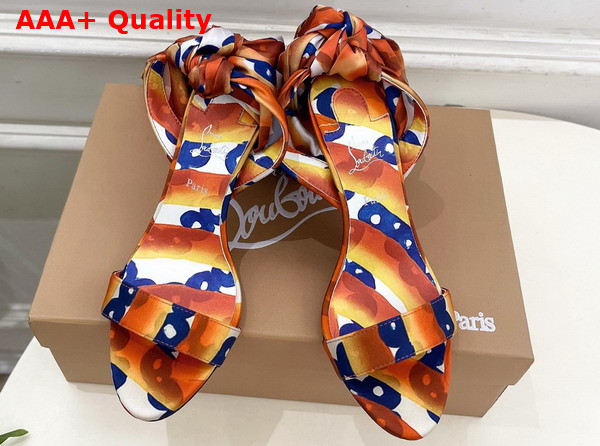 Christian Louboutin Miss Z Sandal Du Desert Multicolor Orange Crepe Satin Replica