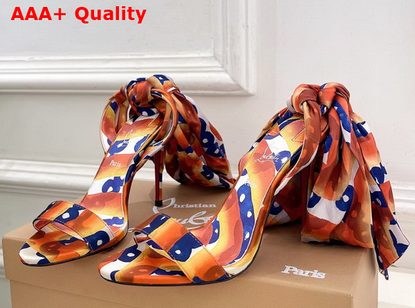 Christian Louboutin Miss Z Sandal Du Desert Multicolor Orange Crepe Satin Replica