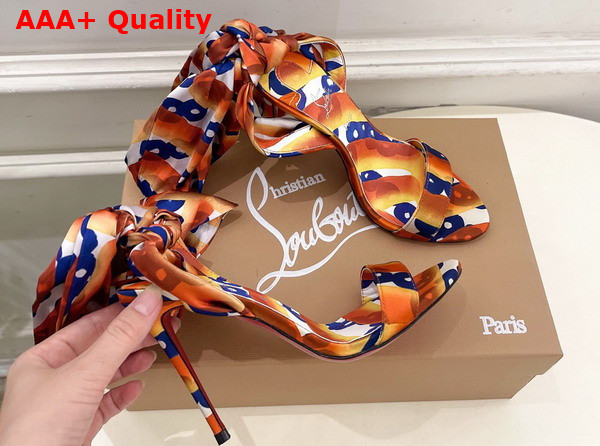 Christian Louboutin Miss Z Sandal Du Desert Multicolor Orange Crepe Satin Replica